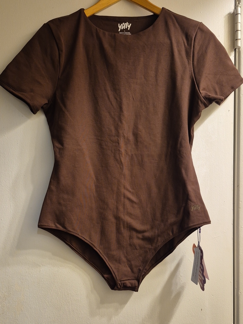 YITTY Chocolate Brown Short Sleeve Bodysuit